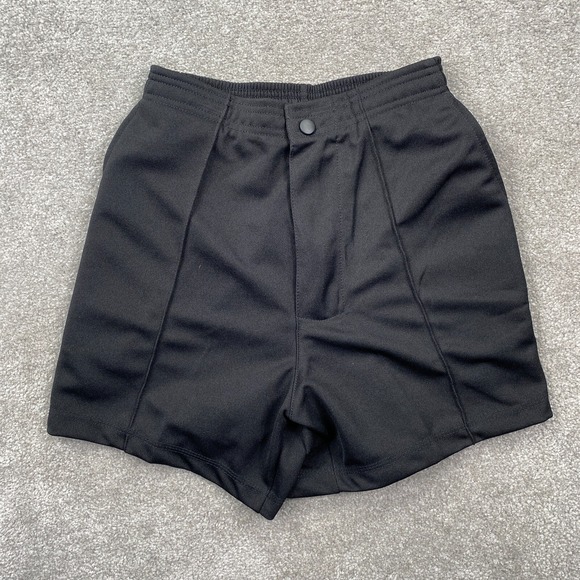 Olympus Pants - Olympus Straight High Rise Pockets Logo Drawstring Shorts Women's Size‎ XS Black